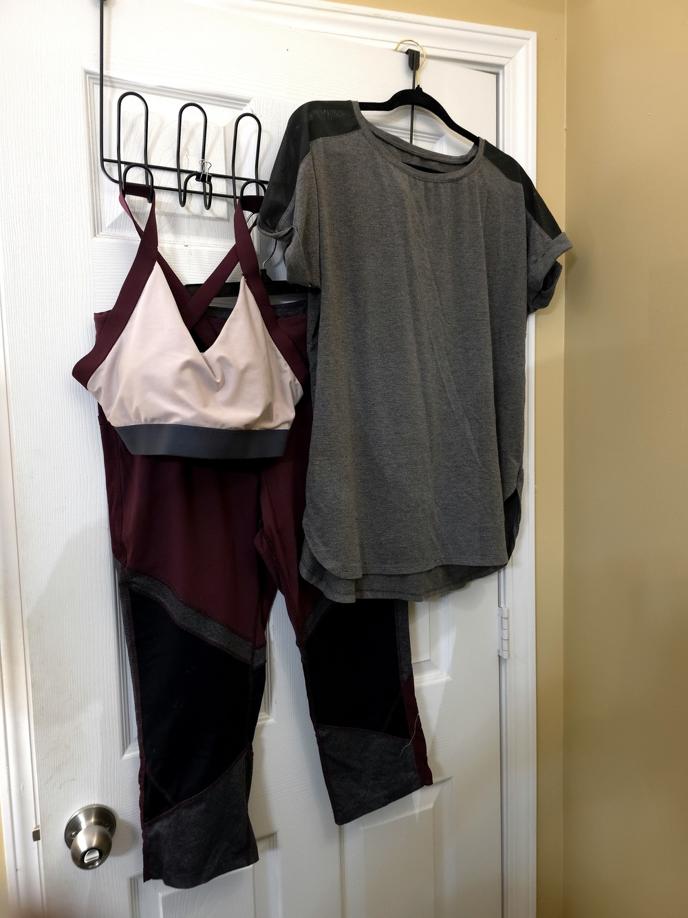AVIA 3-Piece Activewear Set | Sports Bra, Leggings & Mesh Tee | Size L (12–14)